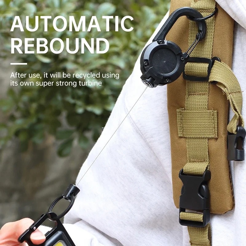 Conventional Reel - Mousqueton rétractable robuste avec câble en