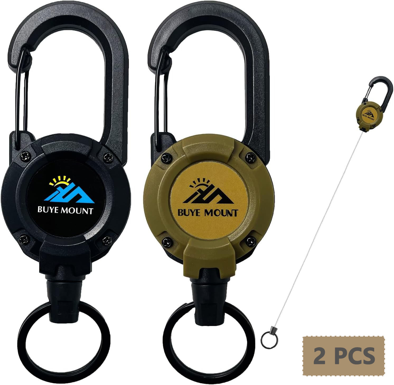 Conventional Reel - Lot de 2 porte-clés rétractables robustes,